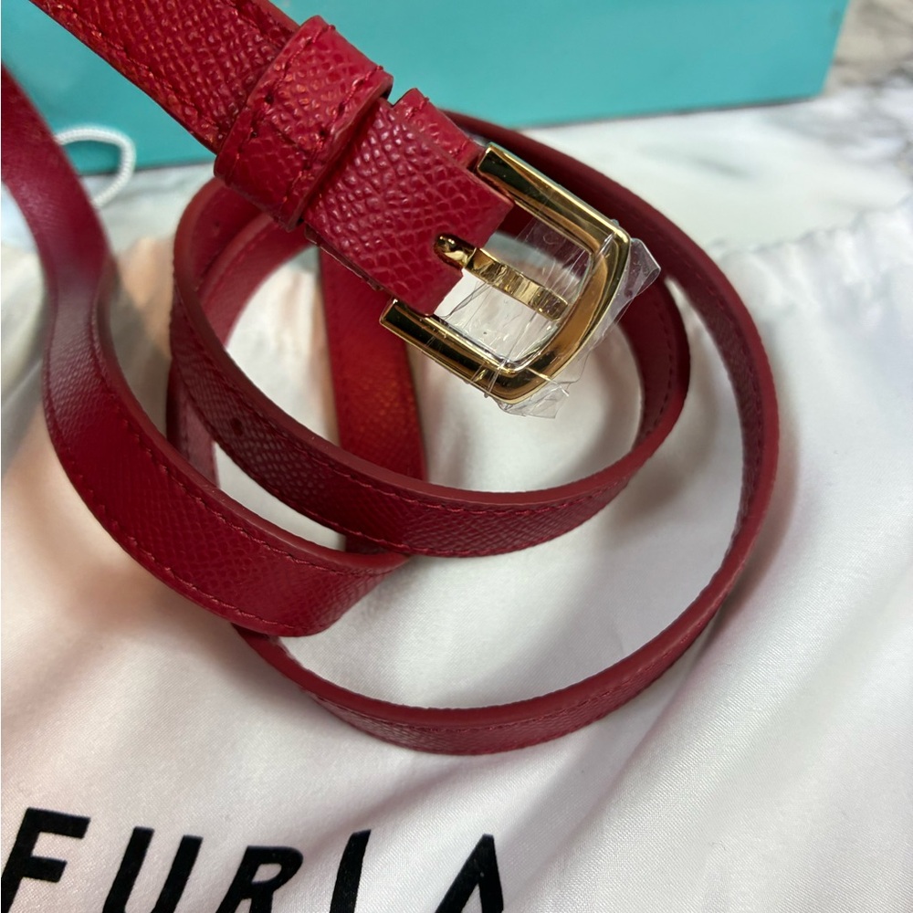 NWT Furla Cabernet Red Leather Lilli Heart Crossbody Bag - Retail $258 - Picture 6 of 10